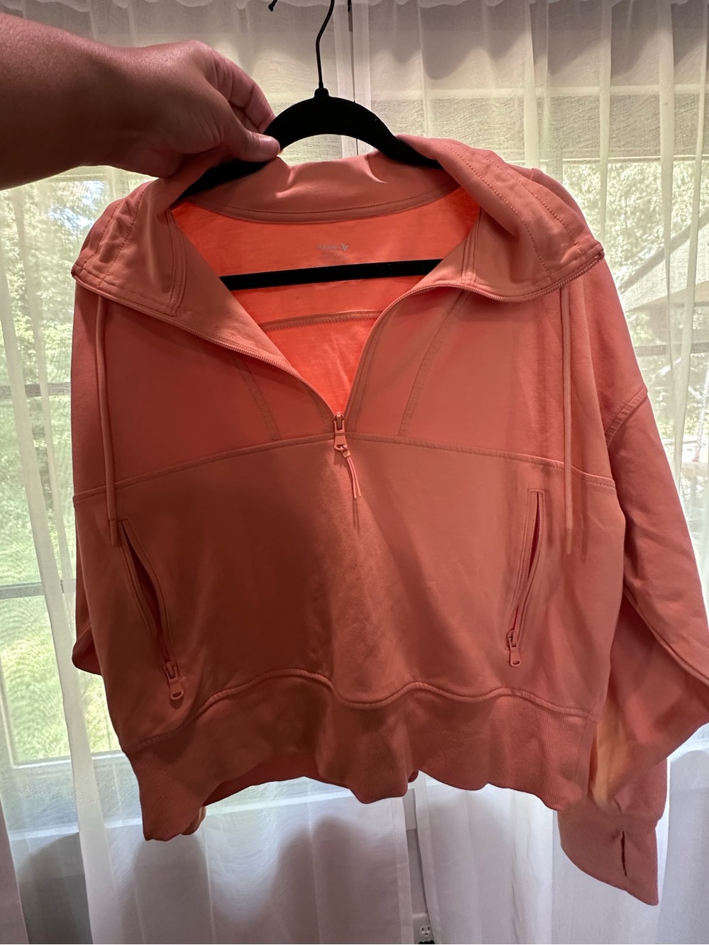 Old Navy Coral Half-Zip Pullover and Shorts set XL